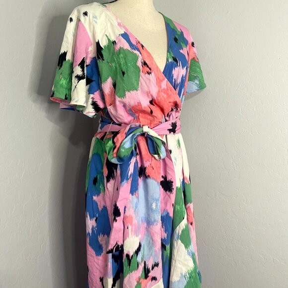 *SOLD* Ava & Viv Floral Hi Low Ruffle Flutter Sleeve Dress XXL - Picture 6 of 10